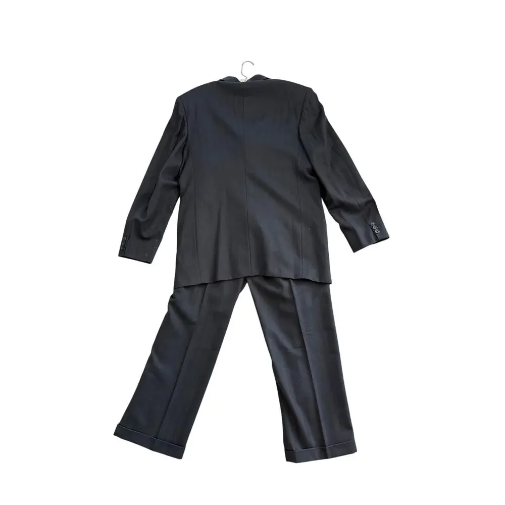 Vintage Mario Barutti Mens Suit Charcoal Gray Two Piece